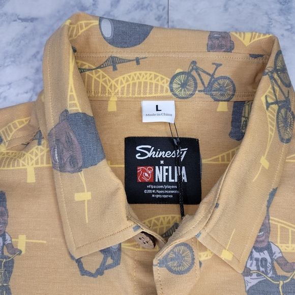 Shinesty x NFLPA Juju Smith-Schuster Button Down Shirt Pittsburgh - Picture 6 of 10